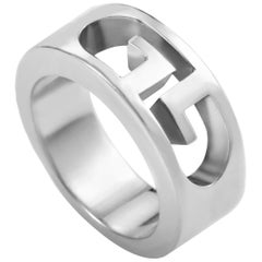 Gucci Sterling Silver Double "G" Cutout Ring 133288J89BO1367