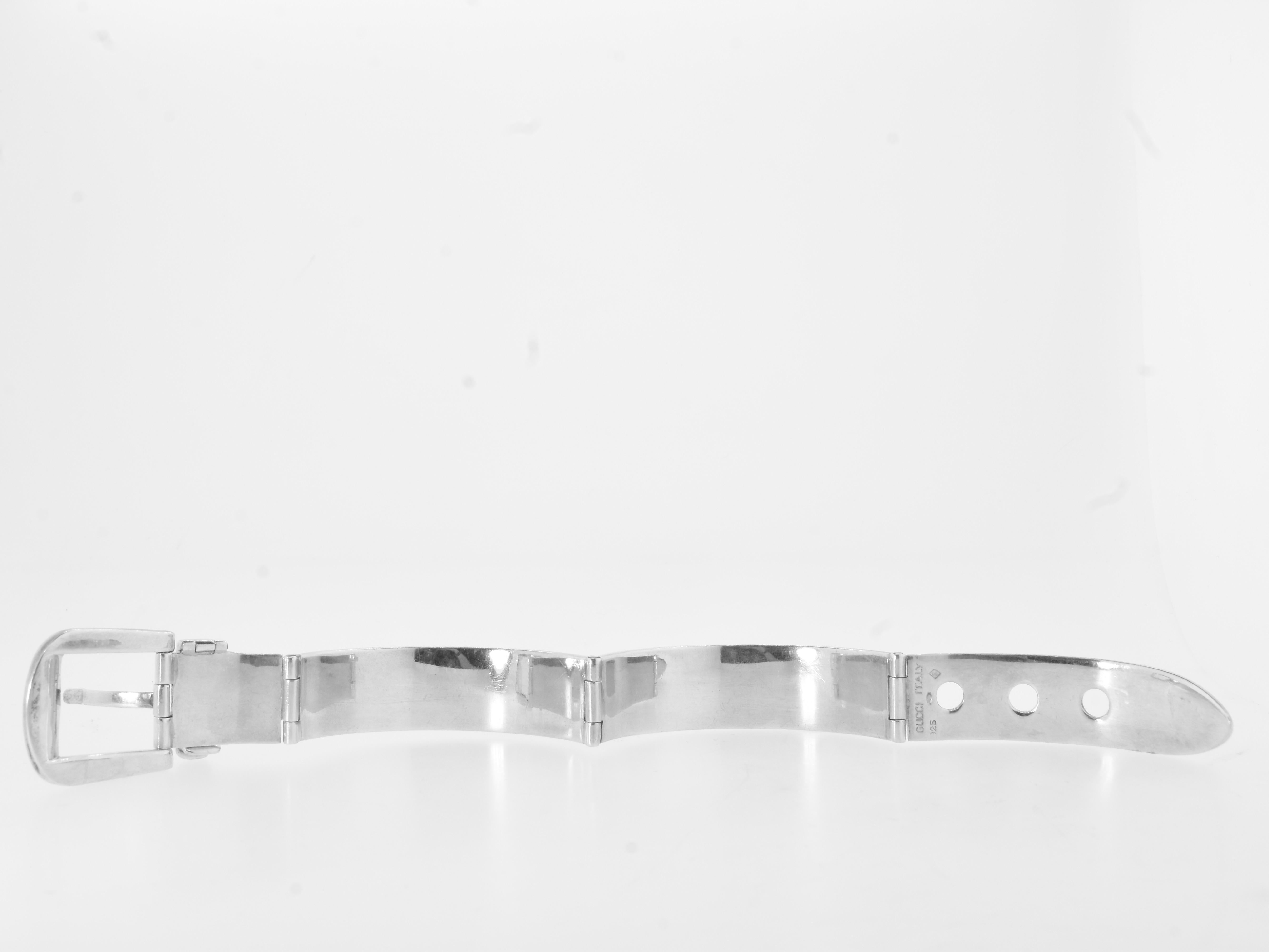 Gucci Sterling Silver Enamel Vintage Bracelet, c. 1970 4