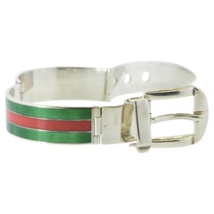 Gucci Sterling Silver Enamel Vintage Bracelet, c. 1970