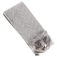 Gucci Sterling Silver Feline Cat Money Clip