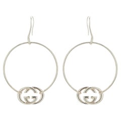 Gucci Sterling Silver GG Hoop Earrings