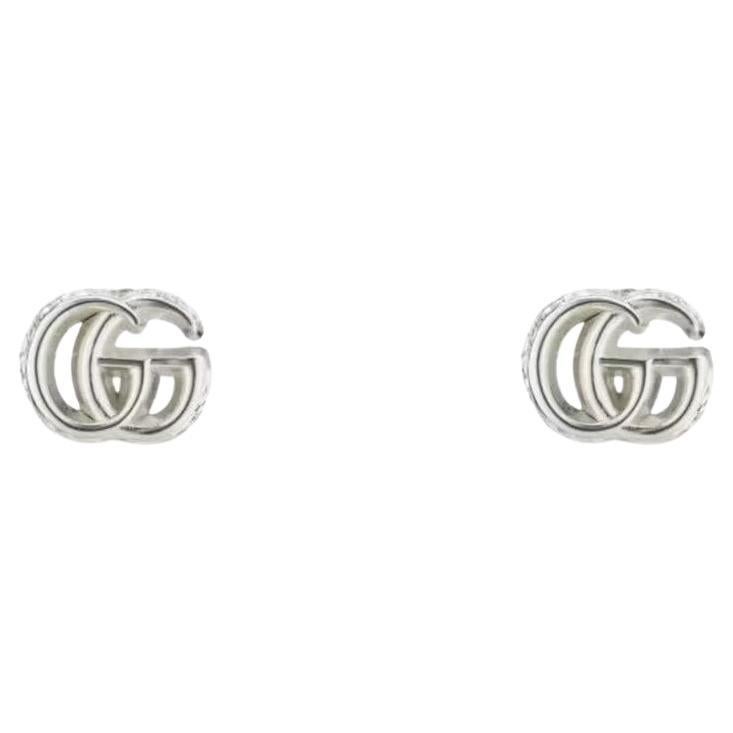 Gucci Sterling Silver GG Marmont Logo Earrings YBD770758001