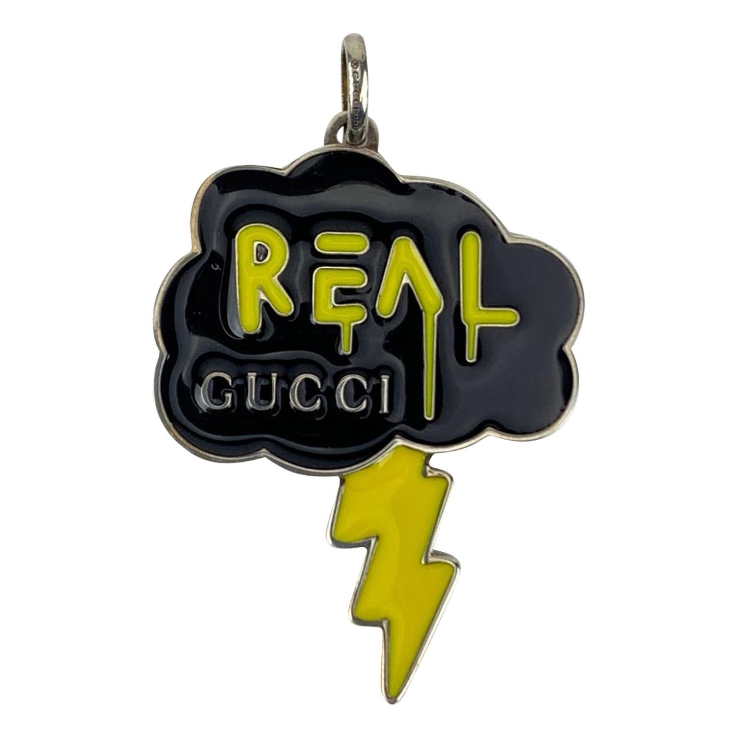 Gucci Sterling Silver Ghost Real Gucci Cloud Pendant Never Worn For Sale at  1stDibs