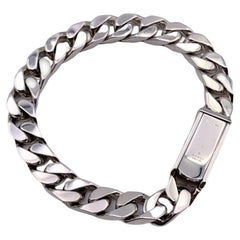 Gucci Sterling Silver Gourmette Chain Unisex Bracelet