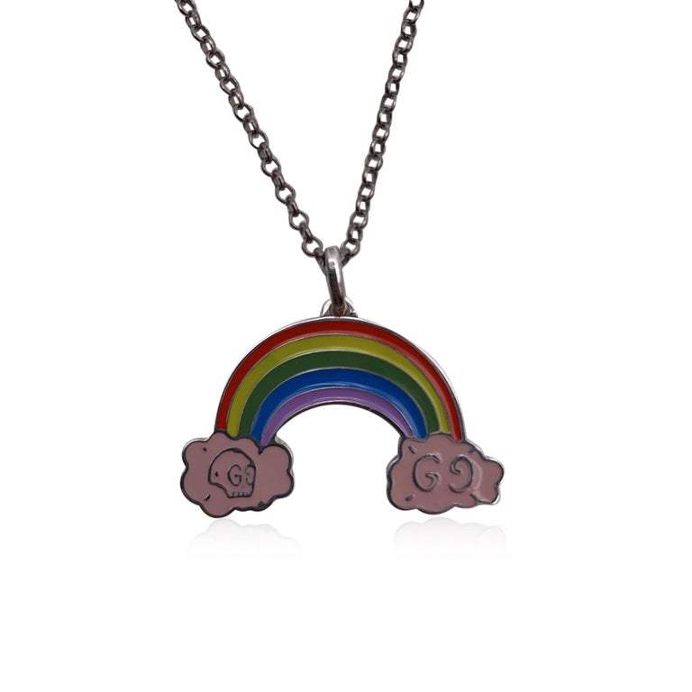 Rainbow Guccighost Necklace Gucci Sterling Silver GucciGhost