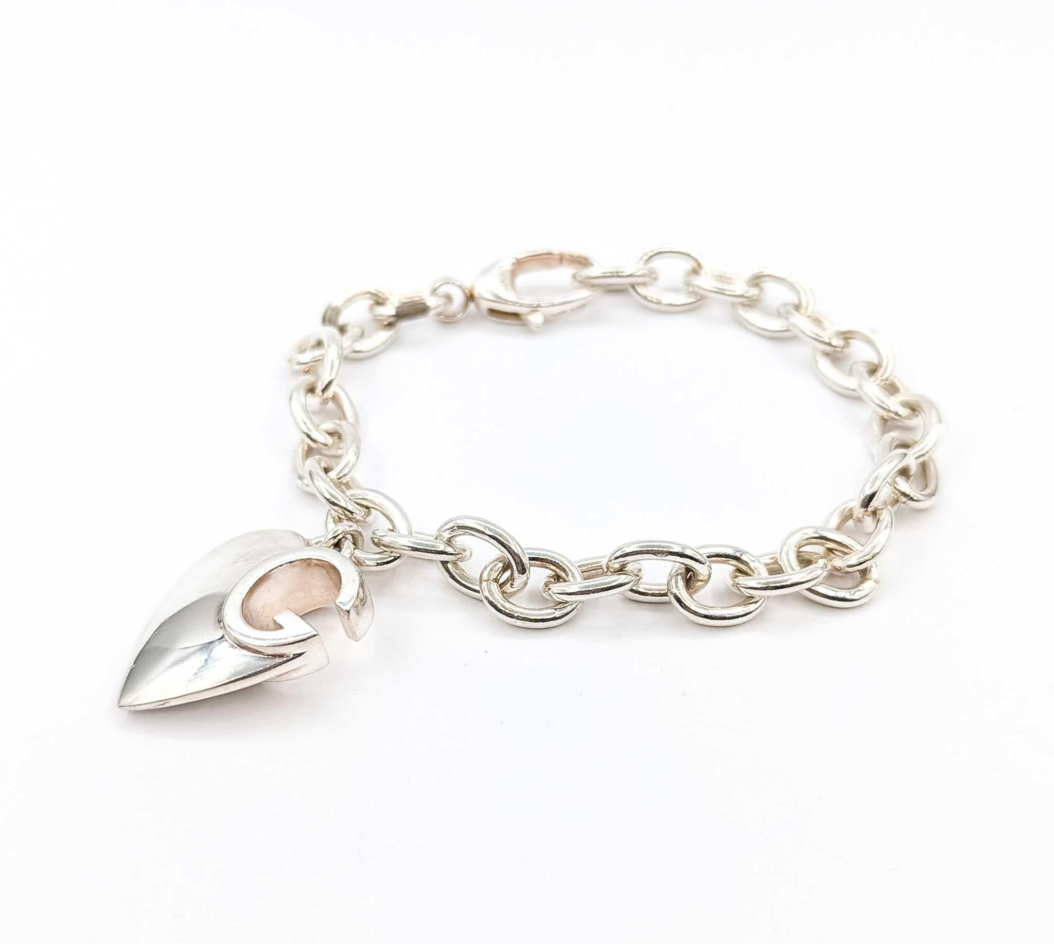 Contemporaneo Bracciale A Link con Charm a forma di cuore in argento 925 di Gucci in vendita