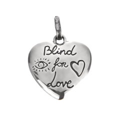 Gucci Sterling Silver Heart Pendant – "Blind for Love"