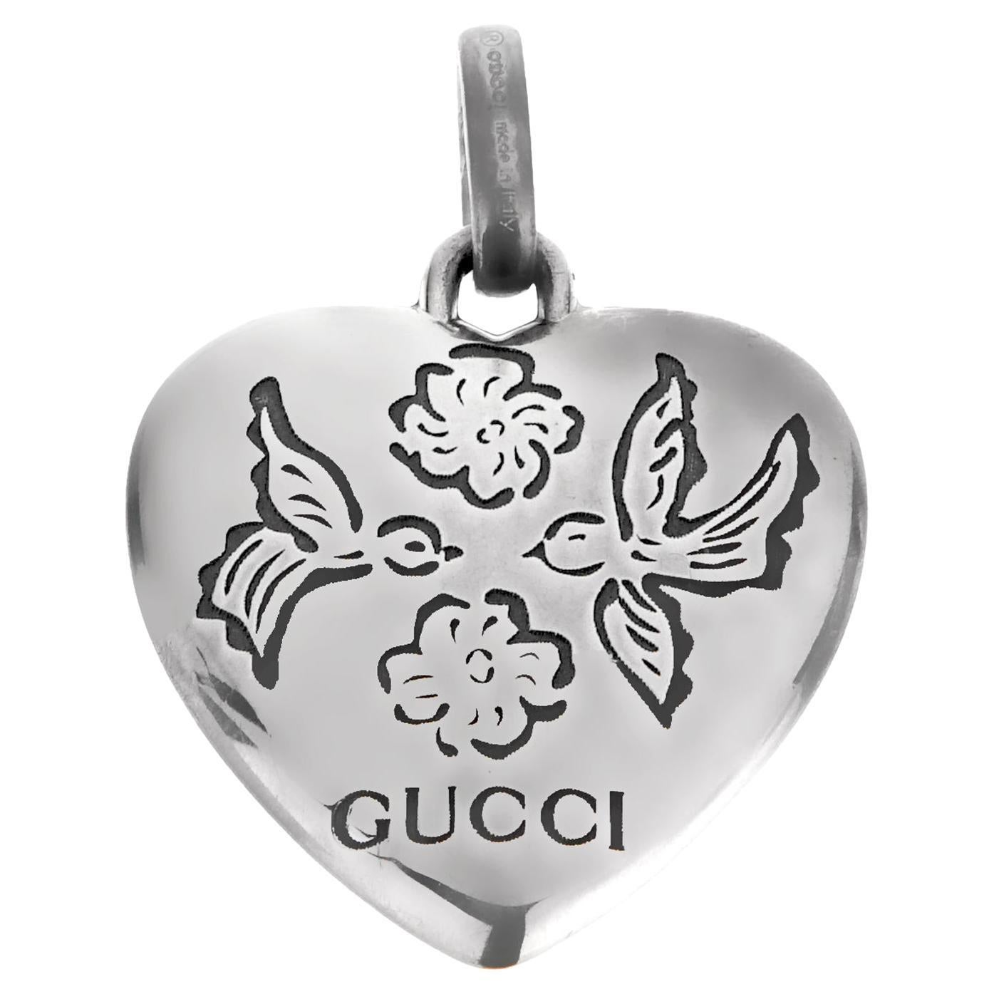 Gucci Sterling Silber Herz-Anhänger - "Blind for Love"