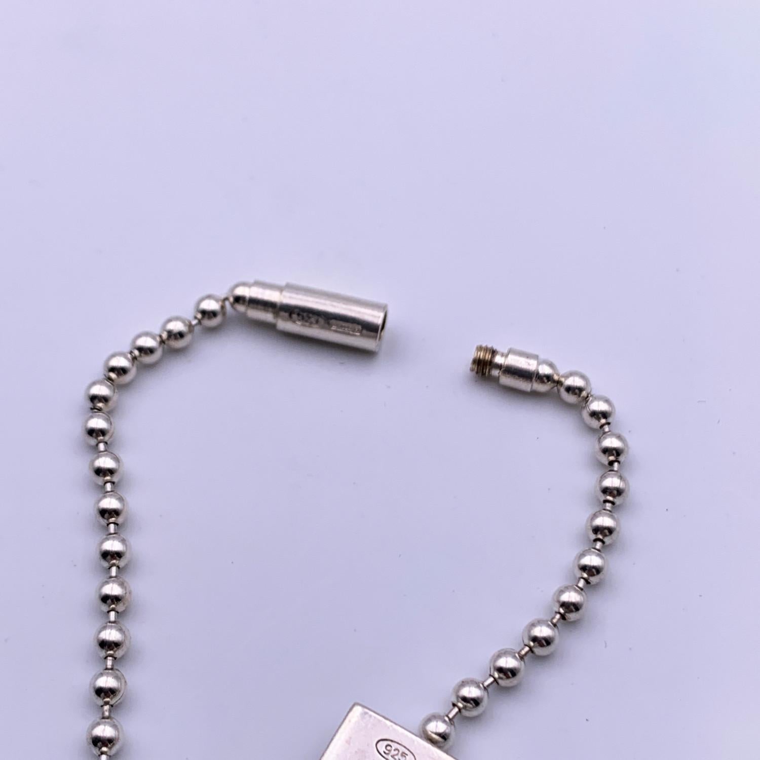 Gucci Sterling Silver Icon GG Double Tags Key Ring Keychain In Excellent Condition In Rome, Rome