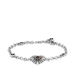 Gucci Sterling Silver Interlocker G Heart Pendant Bracelet