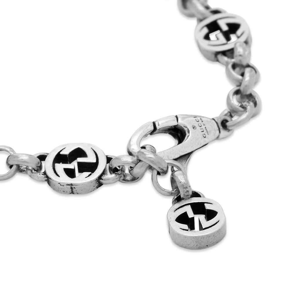 Gucci Sterling Silver Interlocker G Heart Pendant Bracelet For Sale 1