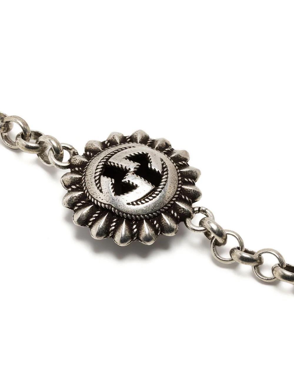 Gucci Sterling Silver Interlocker G Pendant Bracelet For Sale 1
