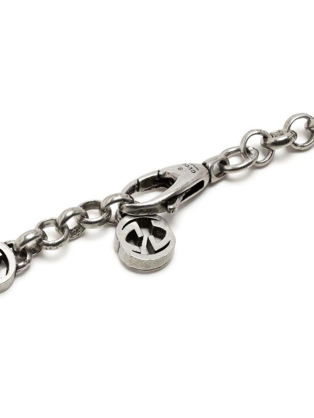 Gucci Sterling Silver Interlocker G Pendant Bracelet For Sale 3