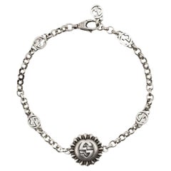 Gucci Sterling Silver Interlocker G Pendant Bracelet