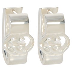 Gucci Sterling Silver  Interlocking G Hoop Earrings
