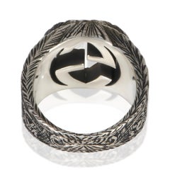 Gucci Sterling Silver  Interlocking G Paisley Ring