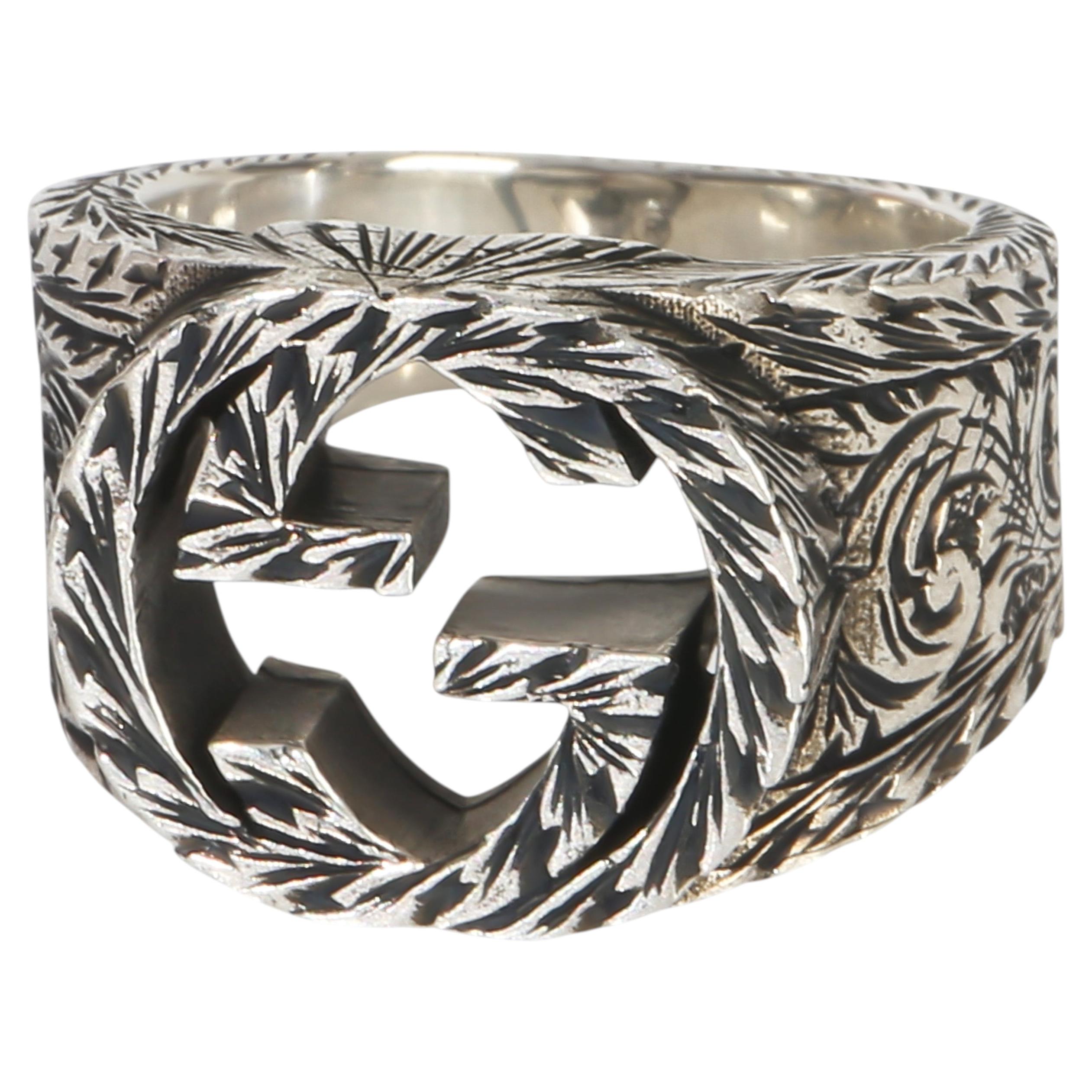 Gucci Sterling Silver  Interlocking G Paisley Ring