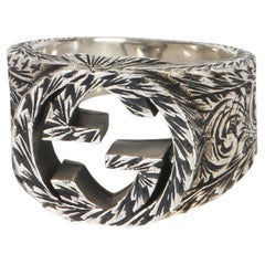 Gucci Sterling Silver  Interlocking G Paisley Ring