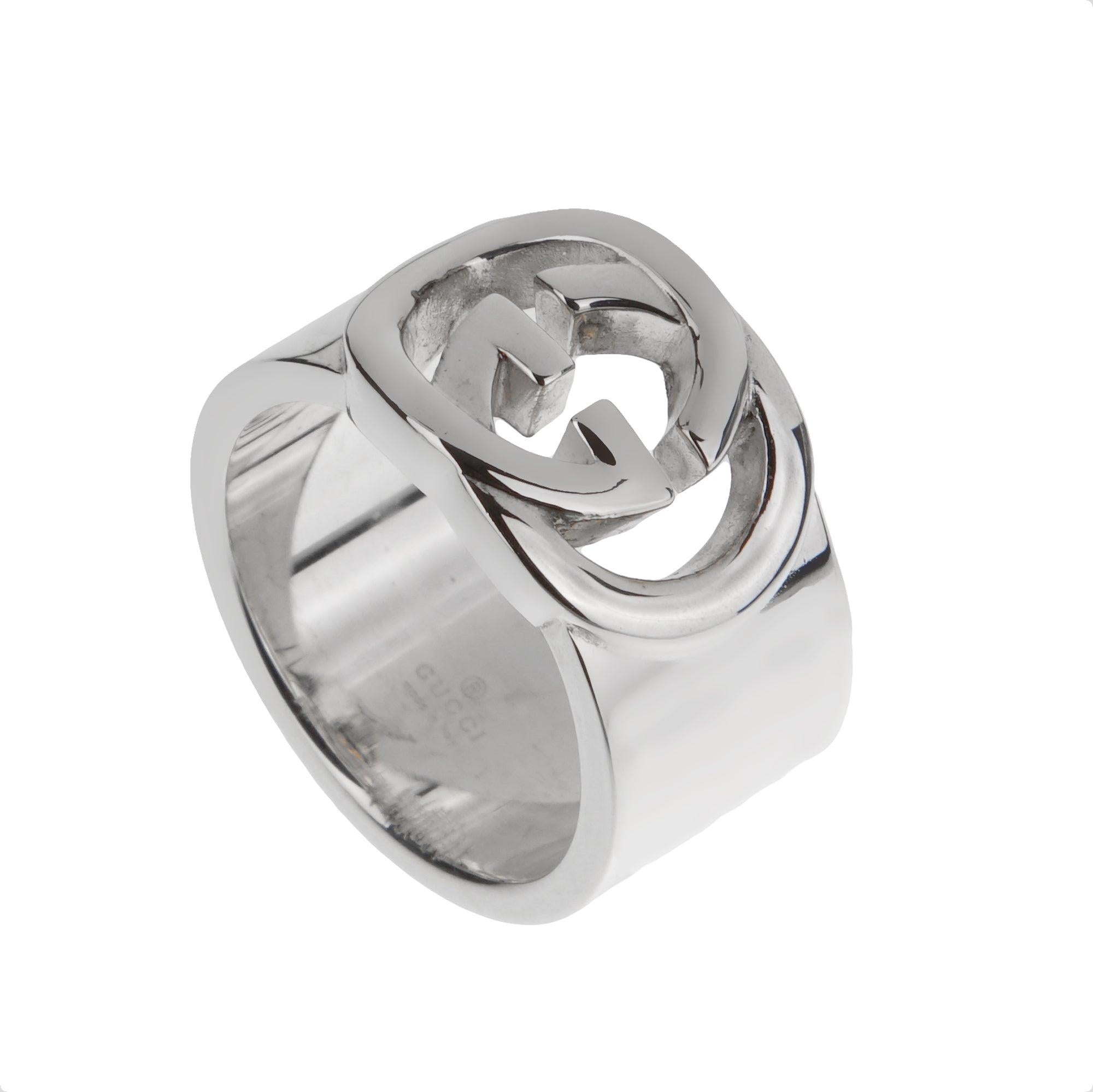 Anello Gucci in argento con G intrecciata - Misura 5 3/4