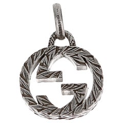 Gucci Sterling Silver Interlocking GG Engraved Pendant