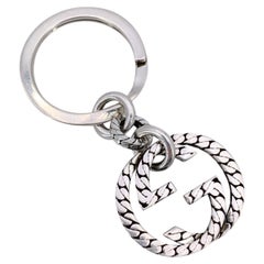 Gucci Sterling Silver Interlocking GG Keyring Key Ring Holder