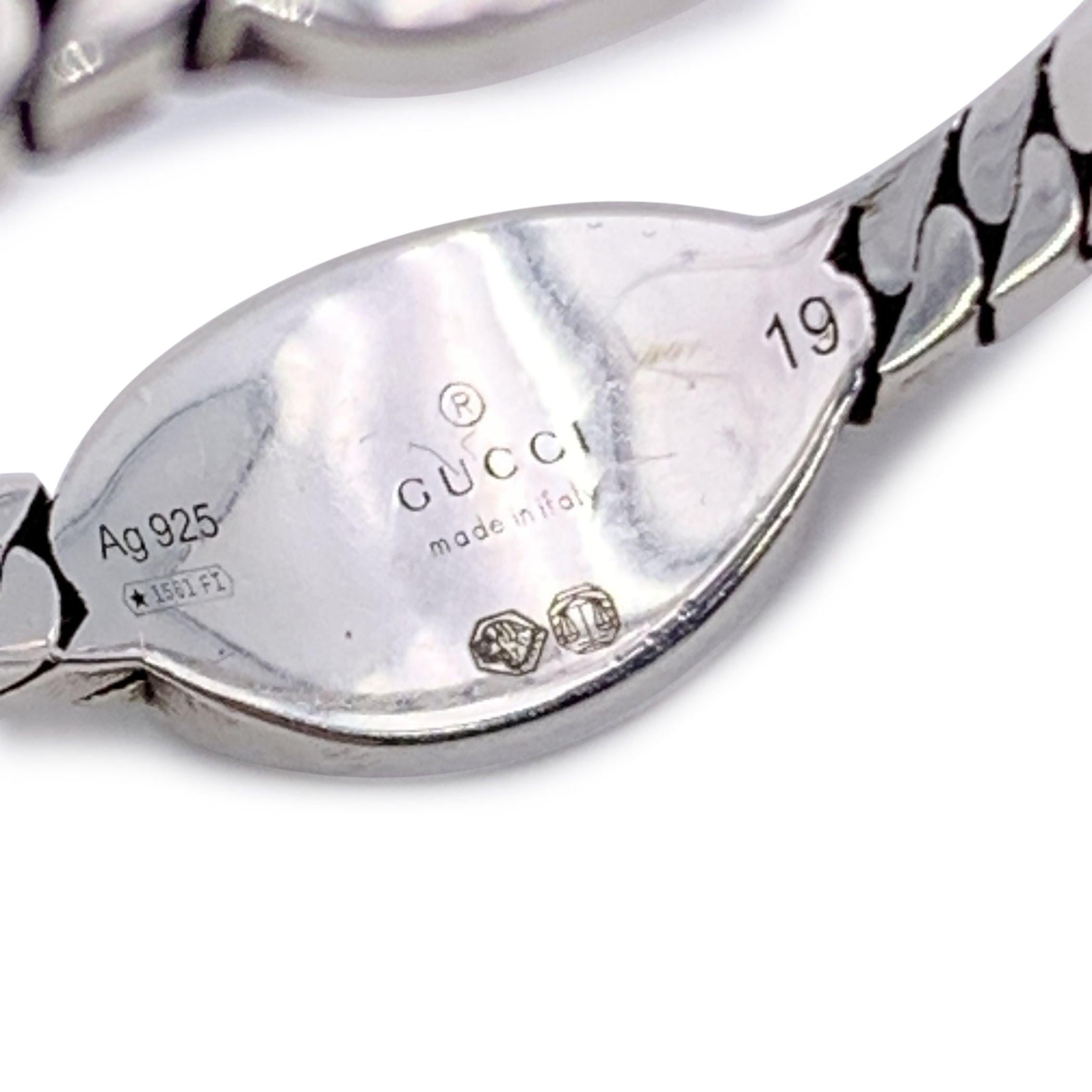 Gucci Sterling Silber Interlocking GG Logo Unisex Ring Größe 19 im Zustand „Hervorragend“ im Angebot in Rome, Rome