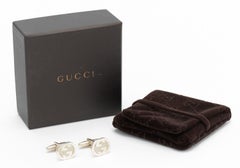 Gemelos con logotipo Gucci de plata de ley