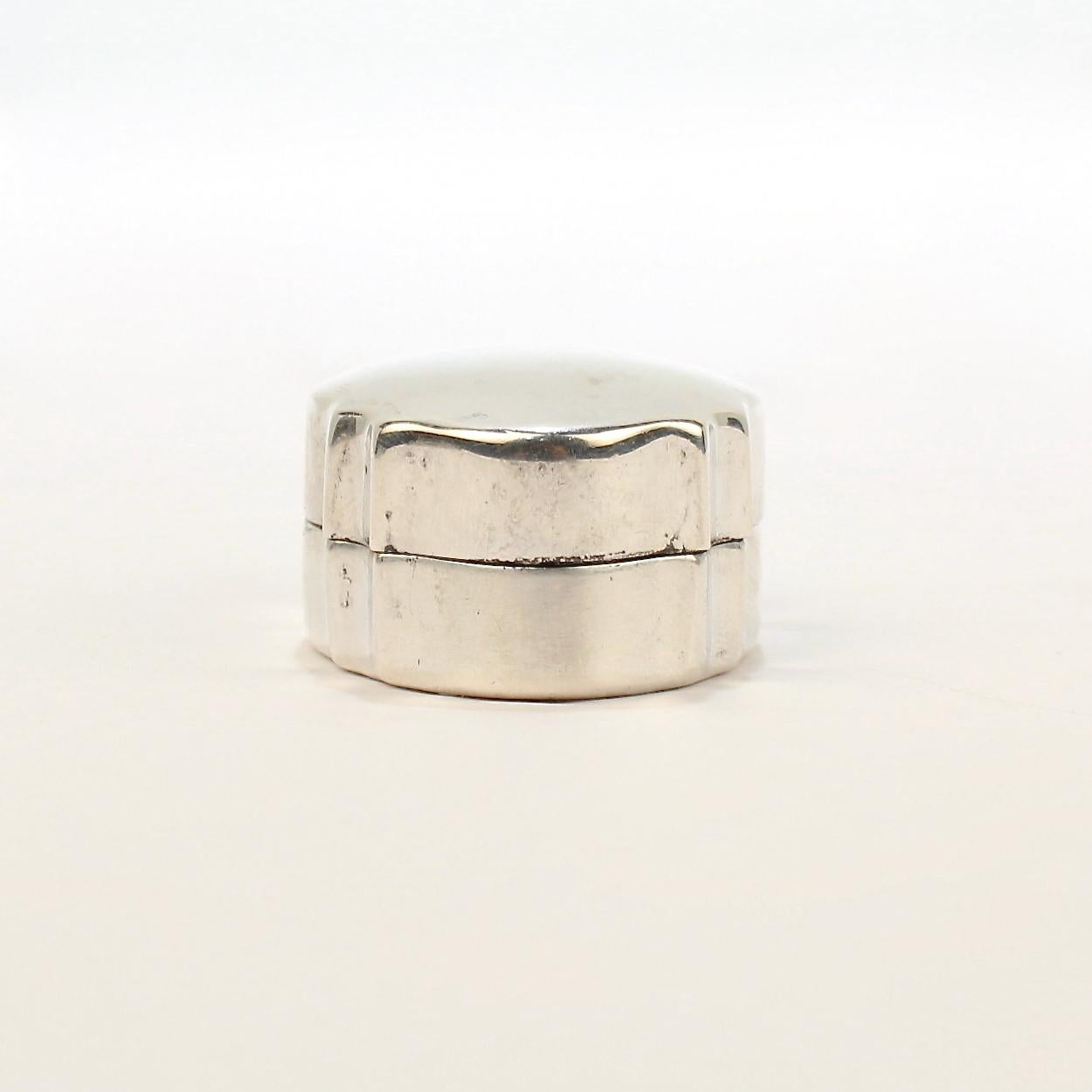 Modern Gucci Sterling Silver Pill Box from the Mario Buatta Collection