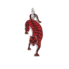 Gucci Sterling Silver Red Enamel Tiger Pendant