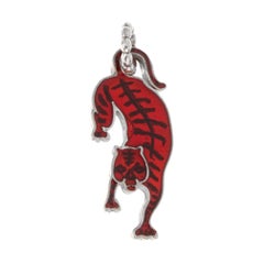 Gucci Sterling Silver Red Enamel Tiger Pendant Gucci Sterling Silver Red Enamel Tiger Pendant