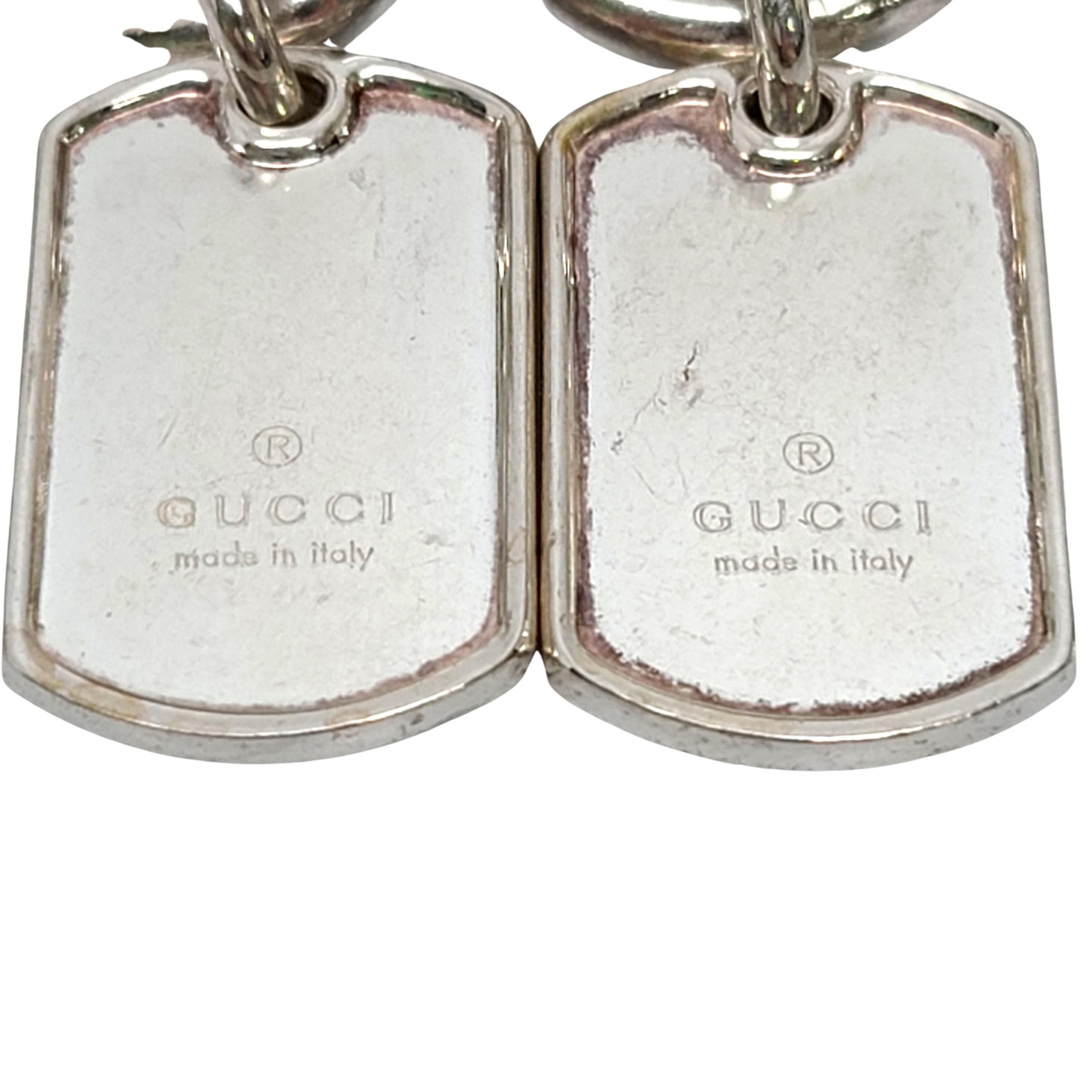 gucci dog tag silver
