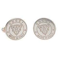 Gucci Sterling Silver Round Crest Cufflinks