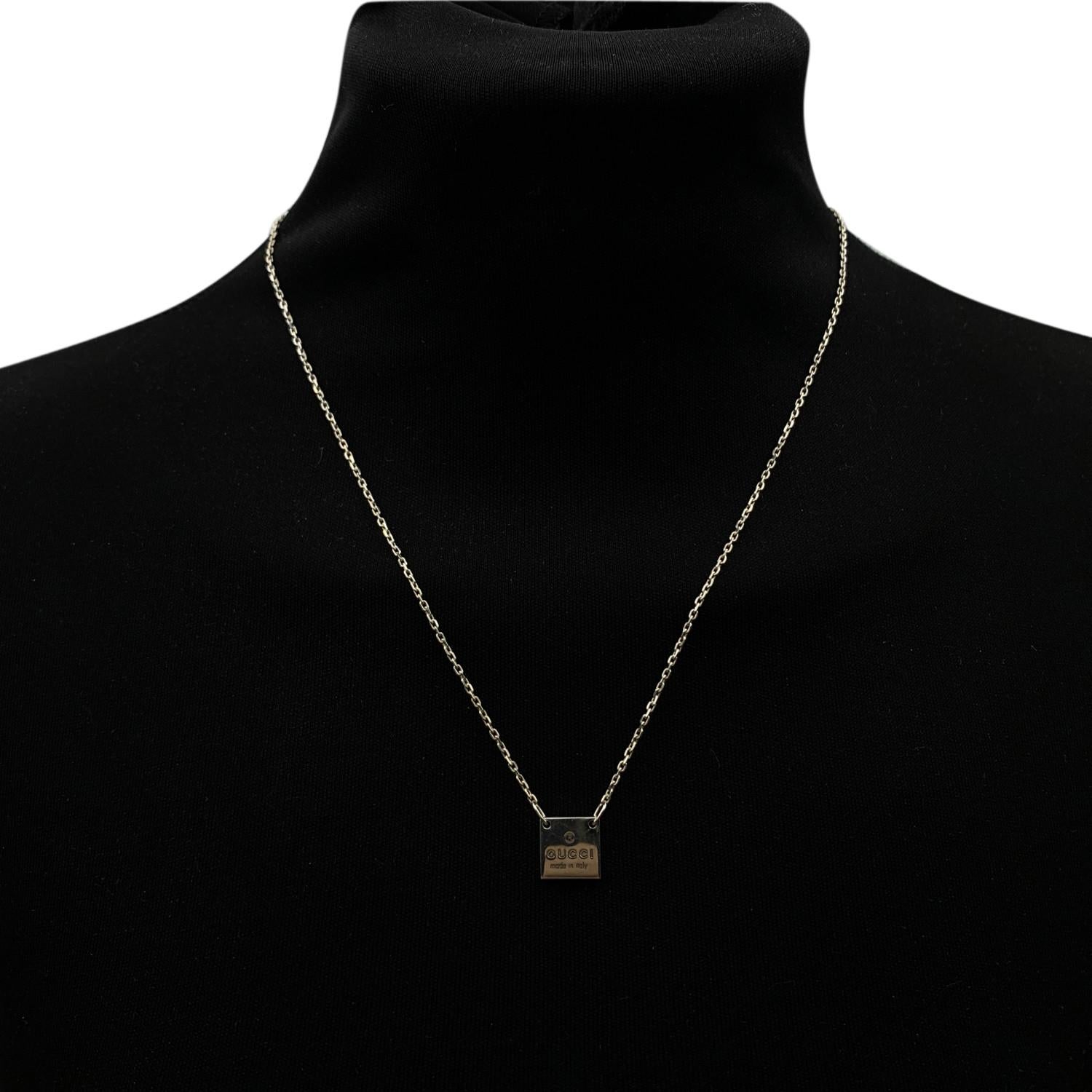 gucci silver square necklace