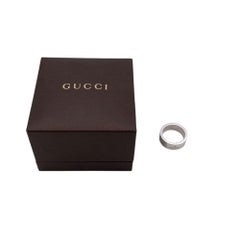 Gucci Sterling Silver Trademark Band Ring Size 15