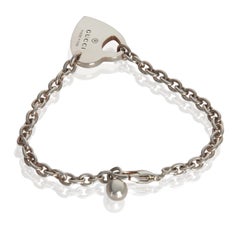 Gucci Sterling Silver  Trademark Heart Charm Bracelet