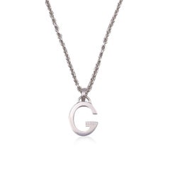 Gucci Sterling Silver Unisex G Letter Pendant Chain Necklace