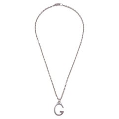 Gucci Sterling Silver Unisex G Letter Pendant Chain Necklace