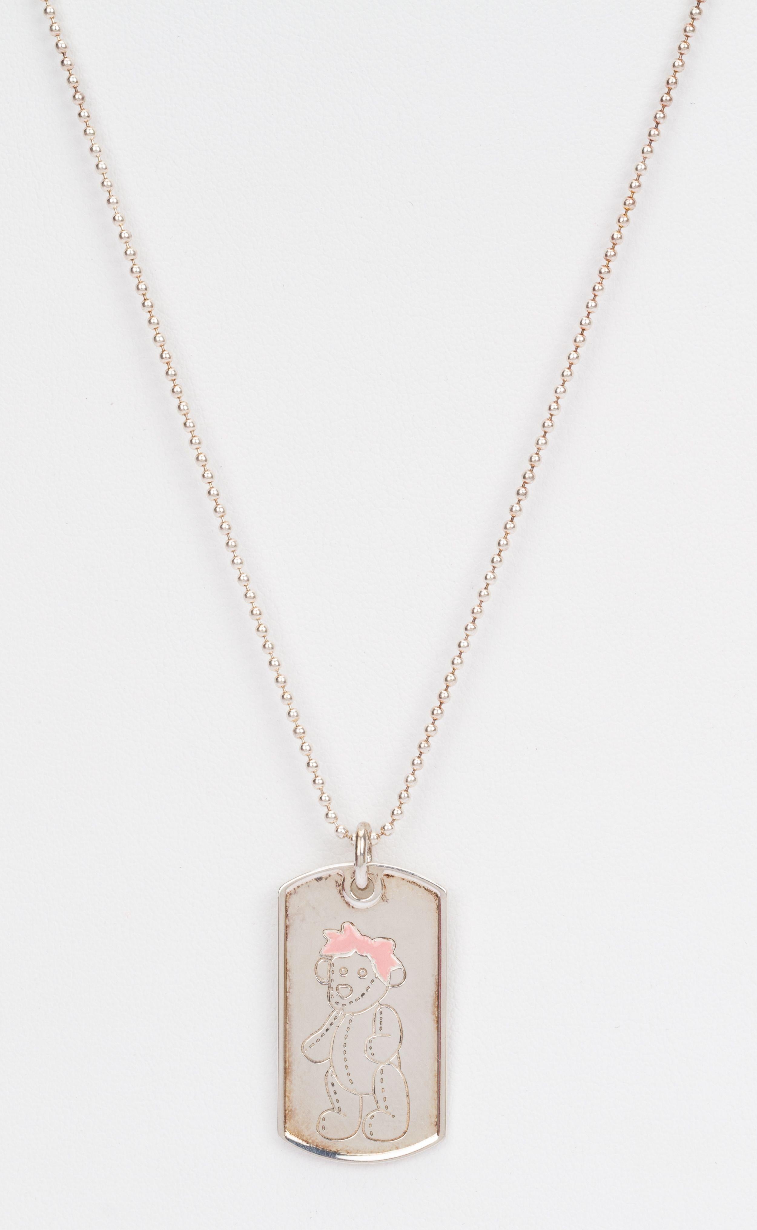 Gucci Sterling Teddy Bear Necklace - Vintage Lux