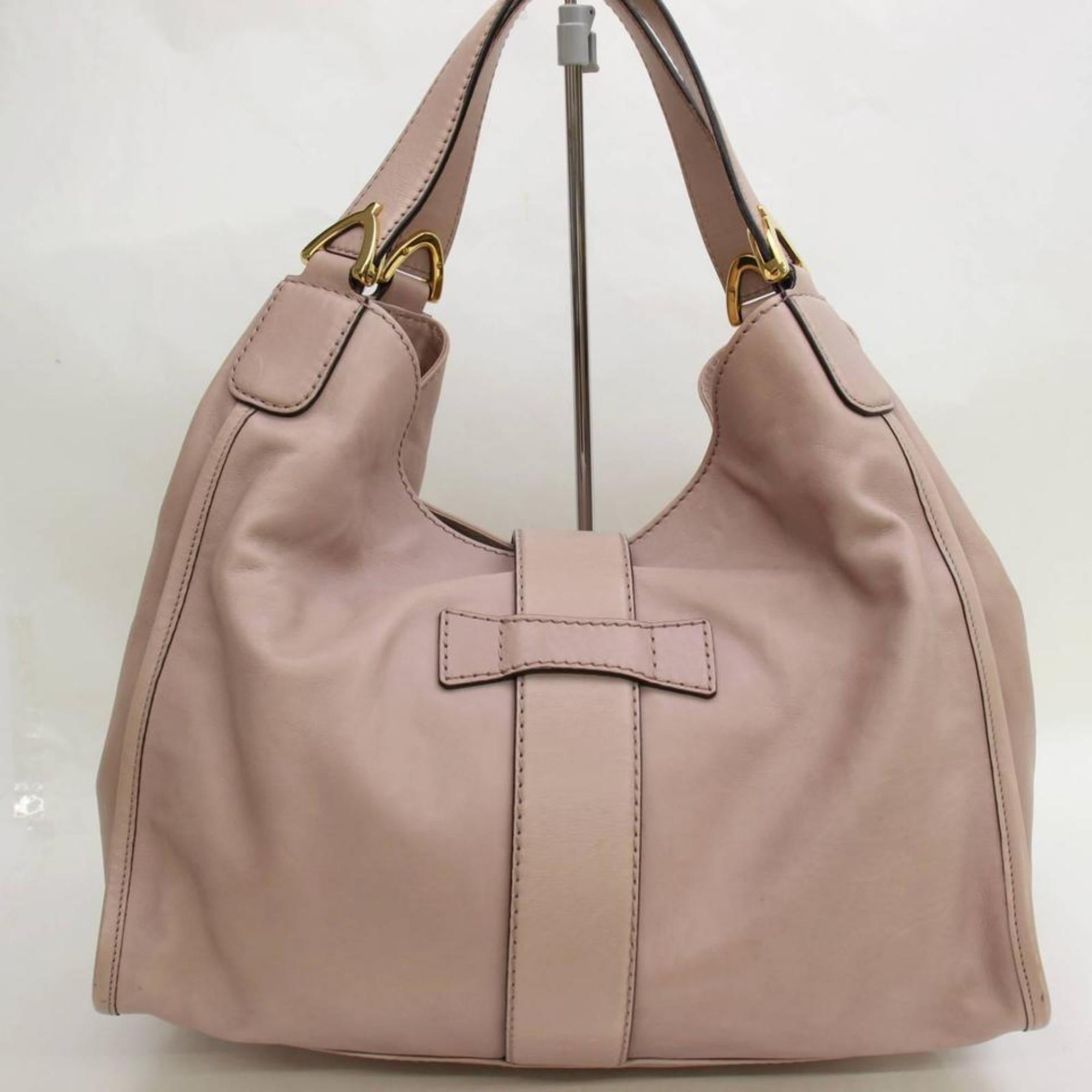 Gucci Stirrup Brocade Hobo 867302 Pink Leather Shoulder Bag For Sale 1