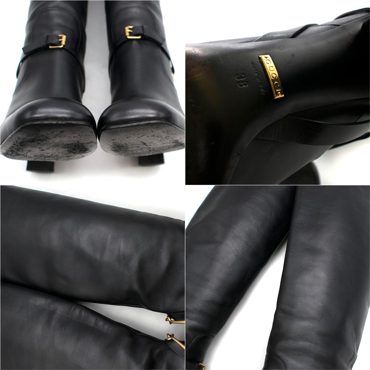Gucci stirrup-heel leather boots US 8 4