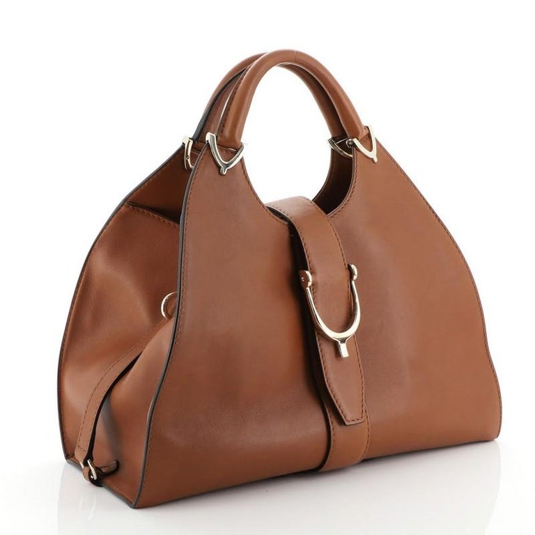 Gucci Stirrup Top Handle Bag Leather Large at 1stDibs | gucci stirrup bag