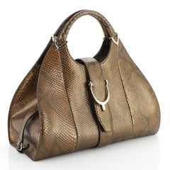 Gucci Stirrup Top Handle Bag Python Large