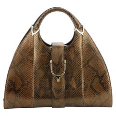 Gucci Stirrup Top Handle Bag Python Large