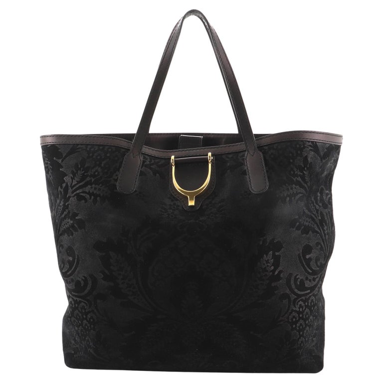 Gucci Stirrup Tote Brocade Leather For Sale at 1stDibs