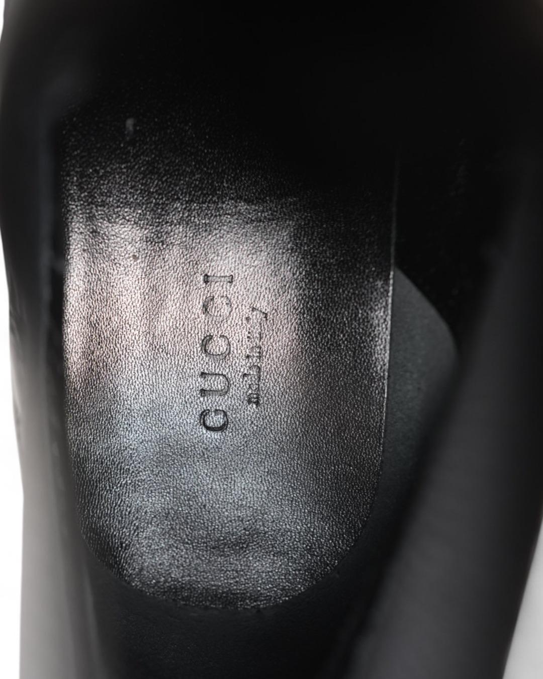Gucci GG Matelassé Leather Boot Negro en venta 5