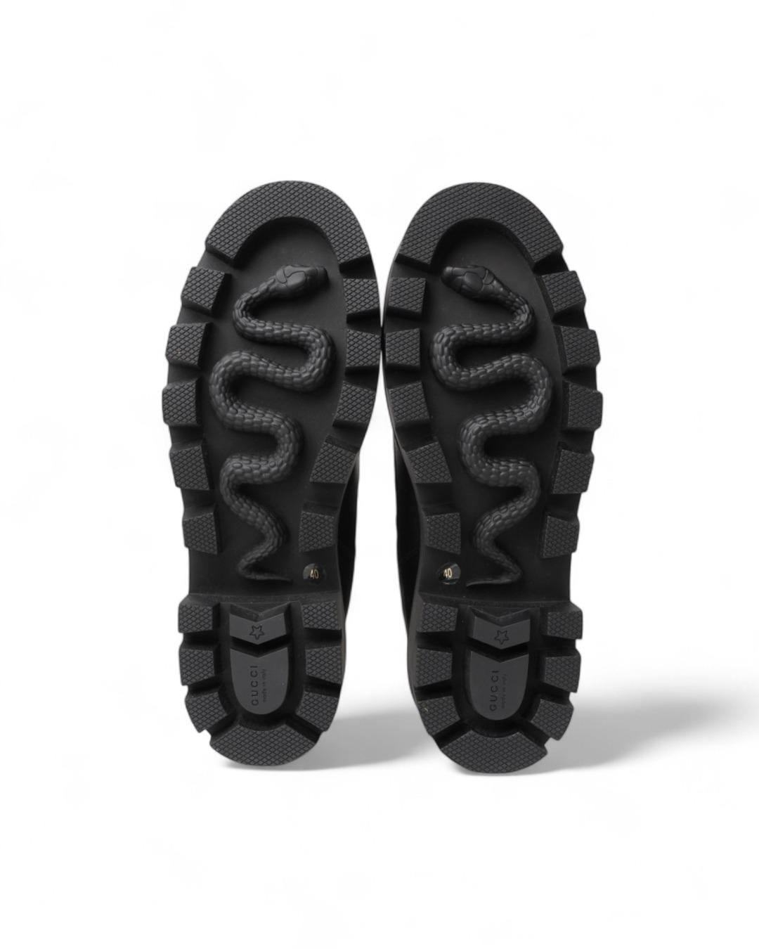 Gucci GG Matelassé Leather Boot Negro en venta 6