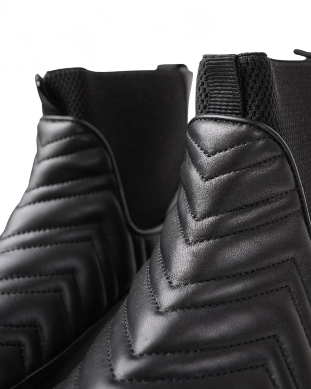 Gucci GG Matelassé Leather Boot Negro en venta 3