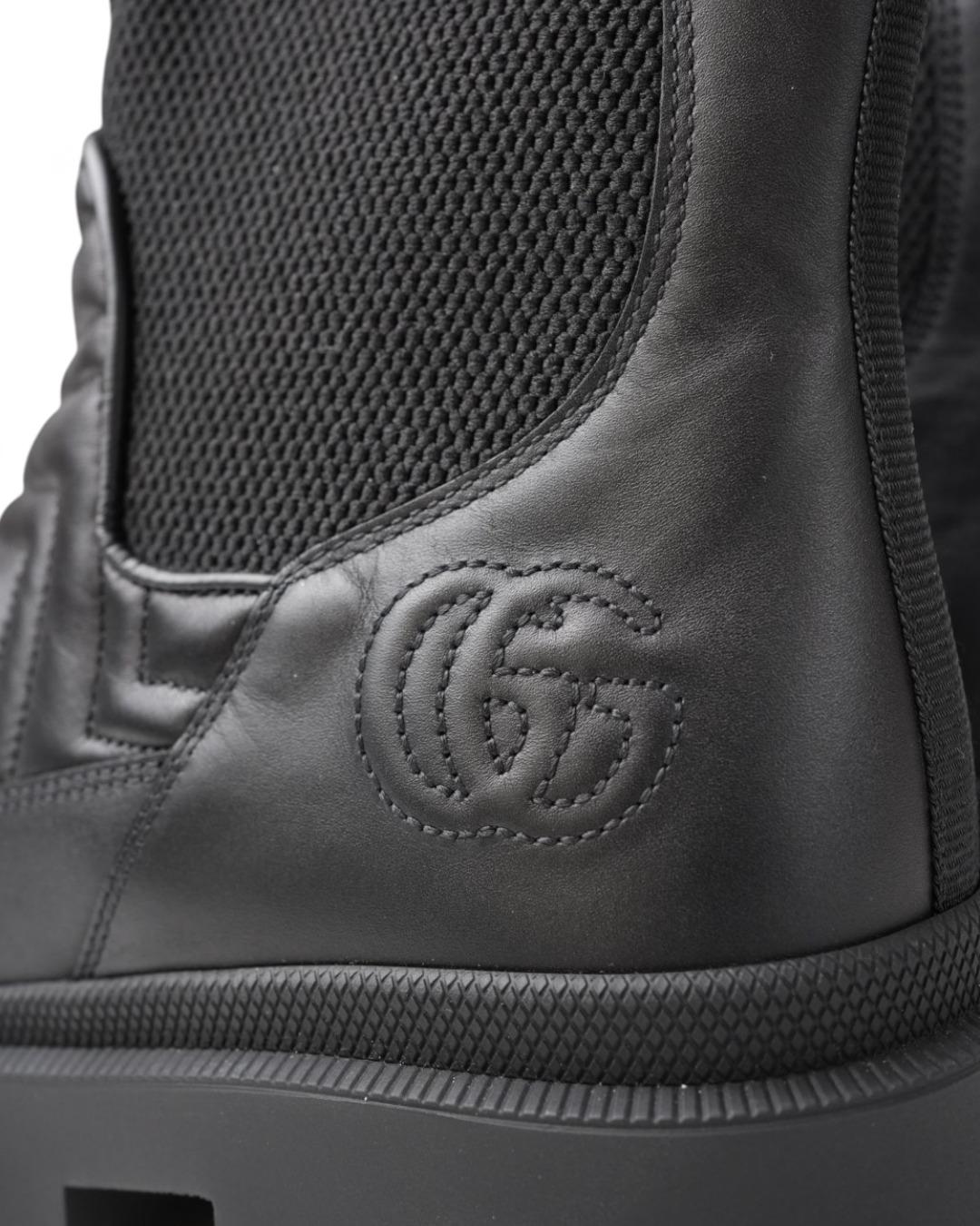 Gucci GG Matelassé Leather Boot Negro en venta 4