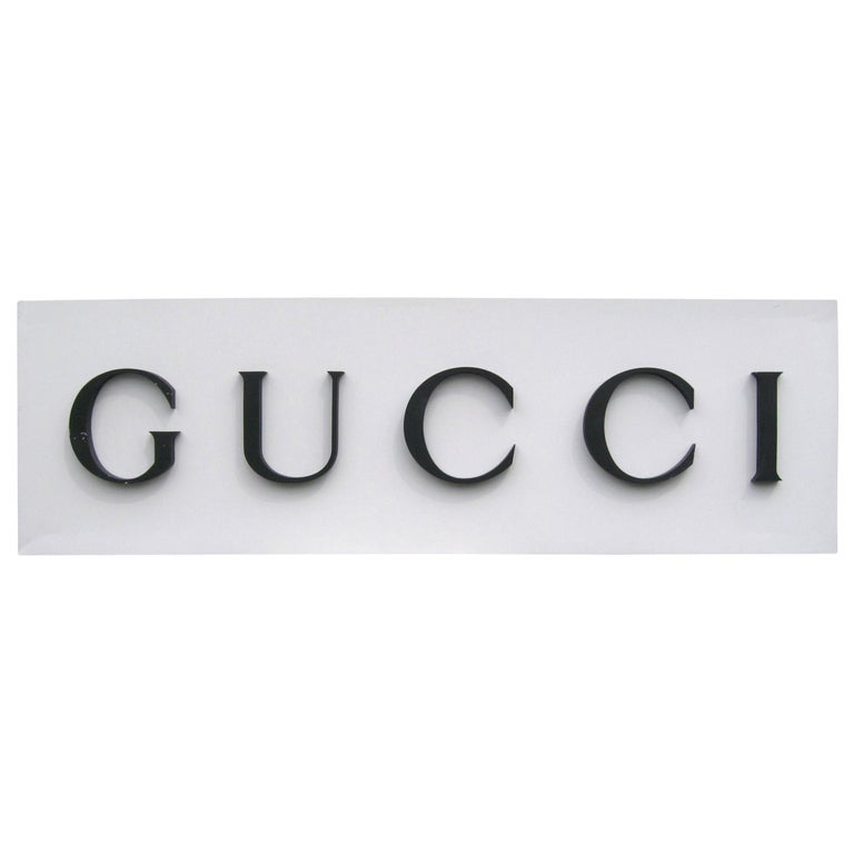 Gucci Store Sign Front Metal, Advertising, 1980s For Sale