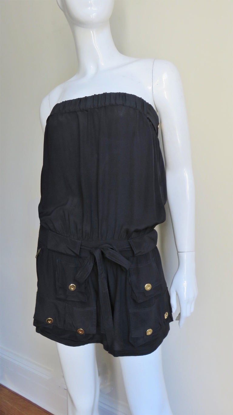Gucci Strapless Silk Romper For Sale at 1stdibs